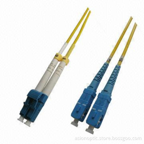 LC to SC Fiber-optic Patch Cable, Single-mode Duplex